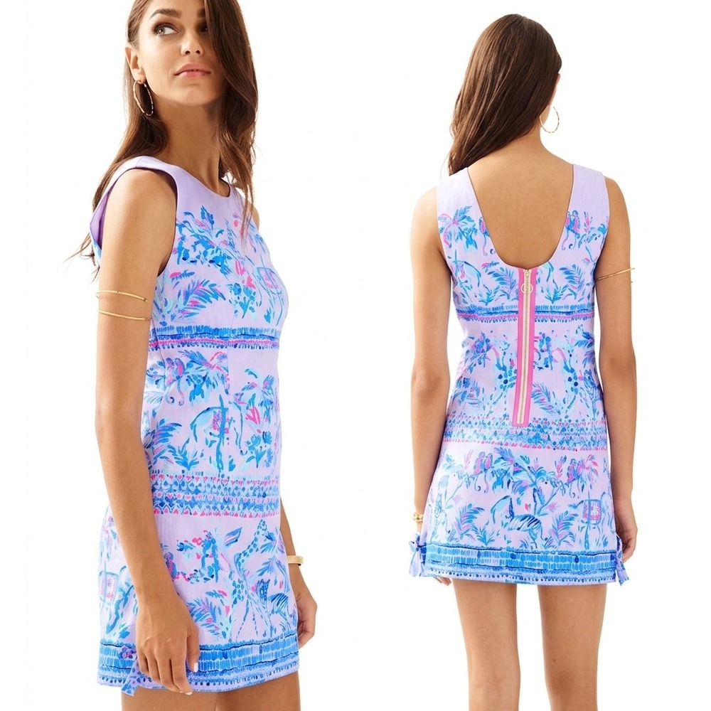 NWT Lilly Pulitzer Mila Shift Dress 2 Lilac Verbena Fruity Monkey Resort Whimsy